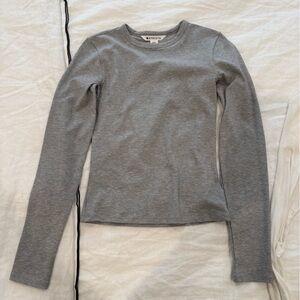 Athleta Heather Gray Ribbed Top